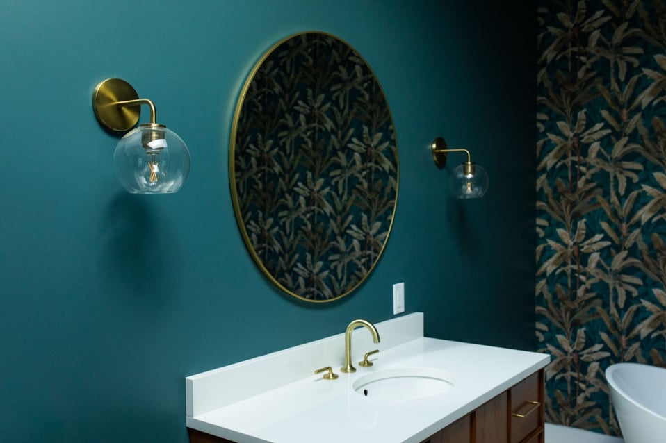 Bathroom Remodel in Concord MA with bold colors