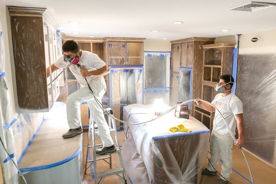 Cabinet Painting Kitchen Remodel in Winchester MA