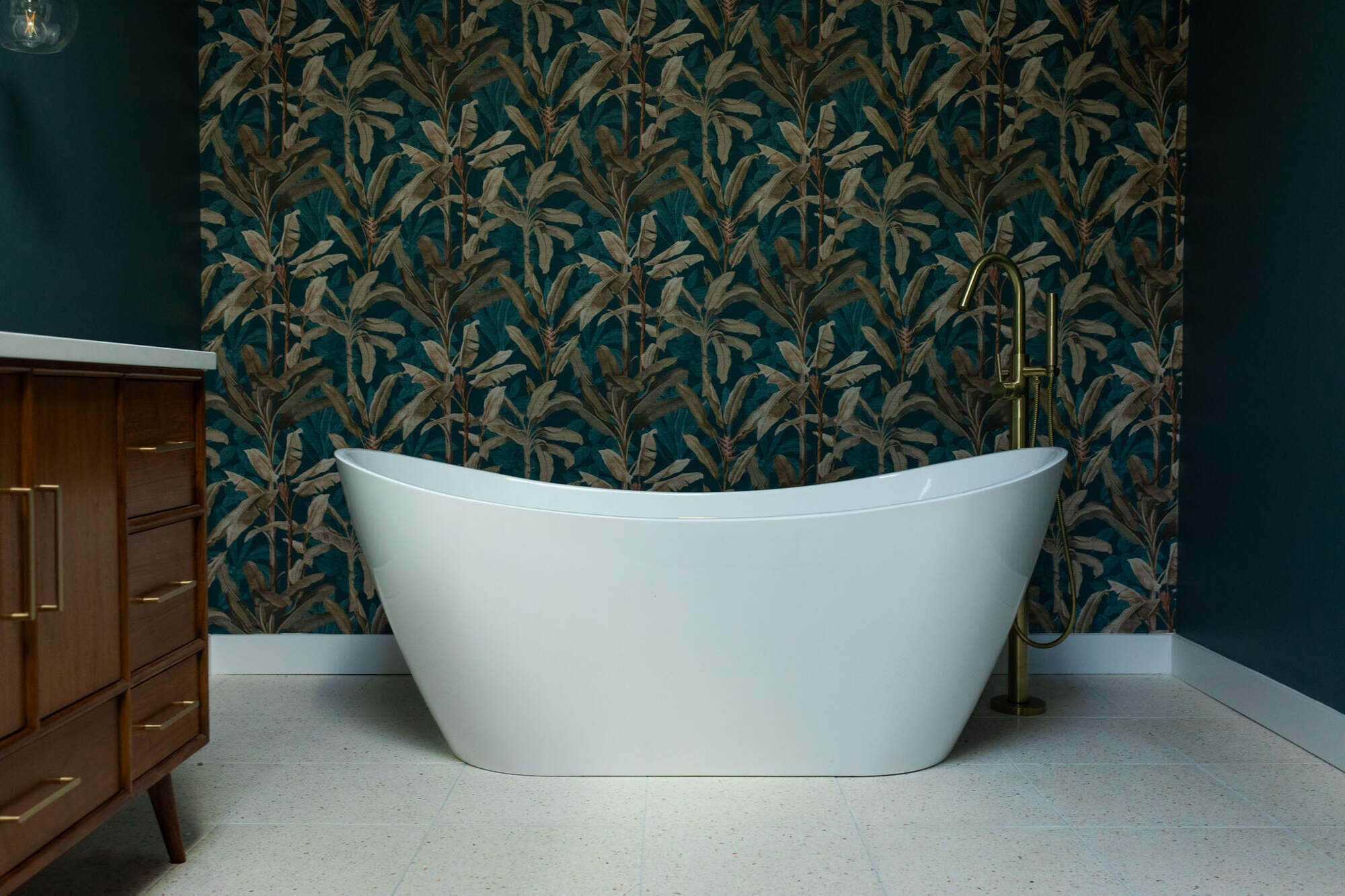 Modern freestanding bathtub in Concord, MA bathroom remodel