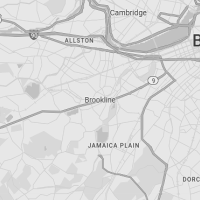 Map of contractors in Brookline Massachusetts