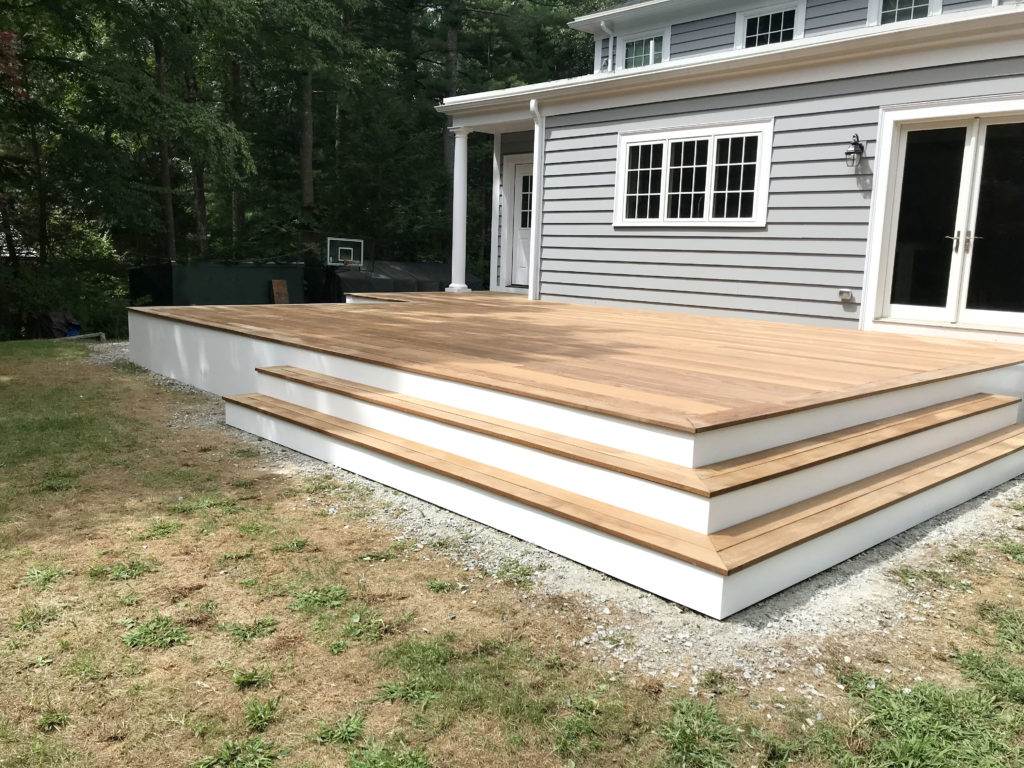 New Pau Lope Ipe Deck With Composite Trim in Weston, MA