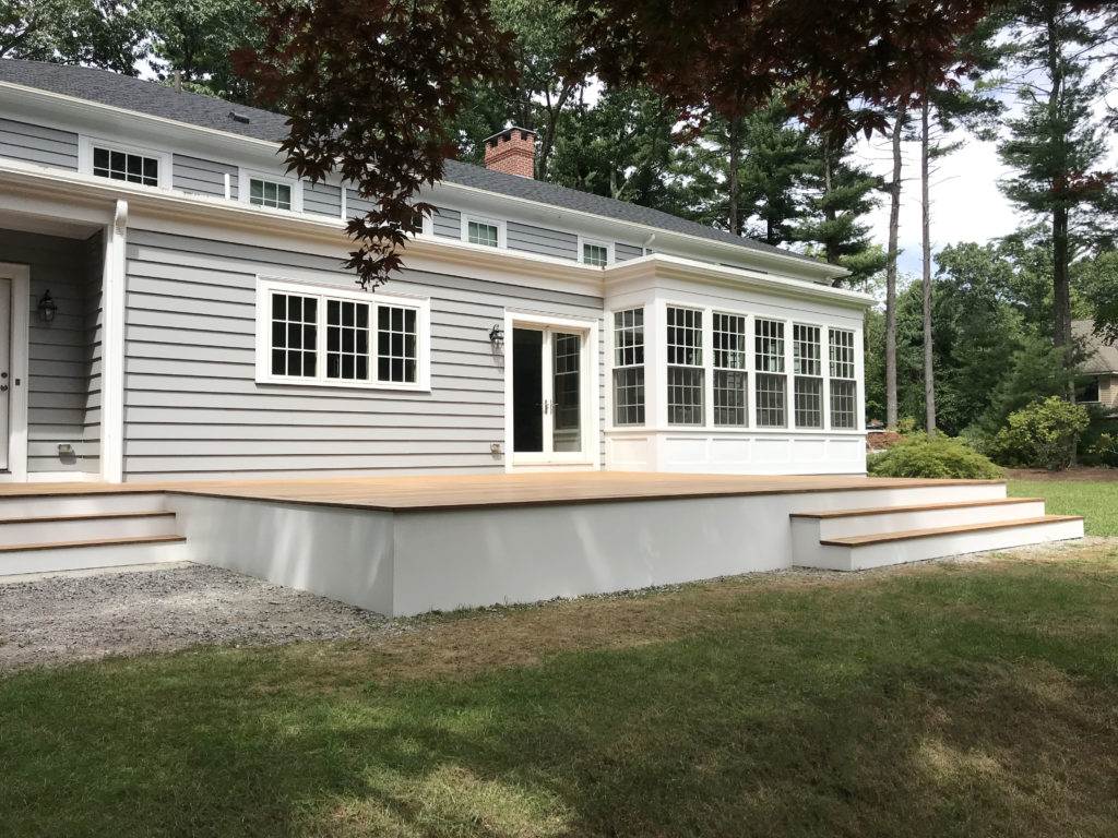 New Pau Lope Ipe Deck With Composite Trim in Weston, MA