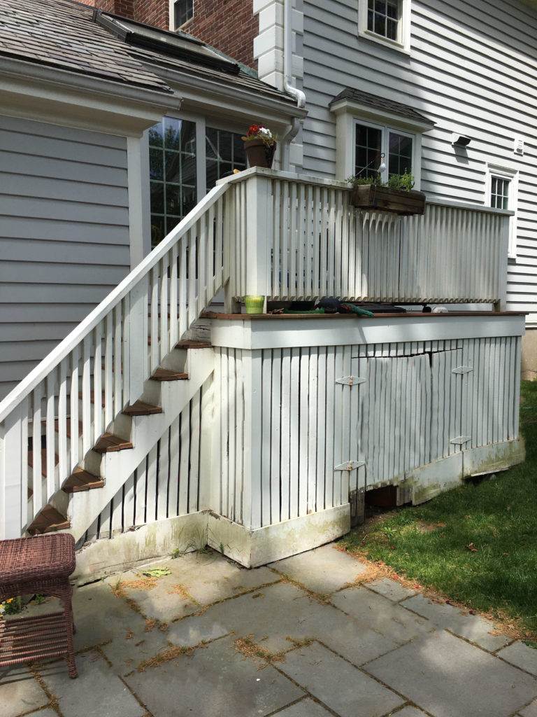 Before Deck Rebuild in Wellesley, MA