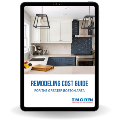 Cover image of remodeling cost guide on tablet.
