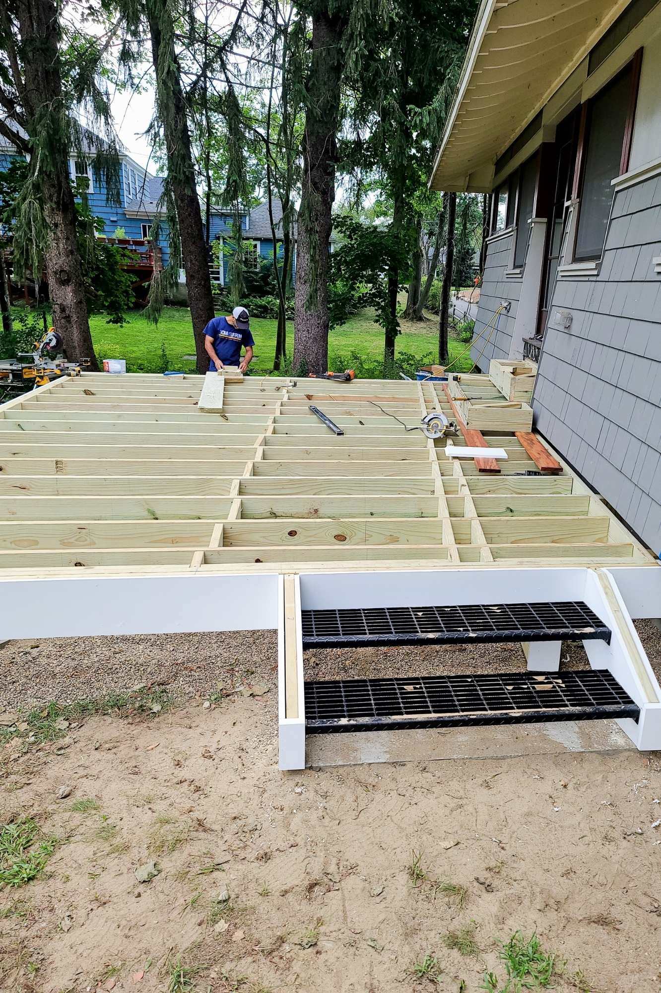 Deck Framing in Progress in Concord MA