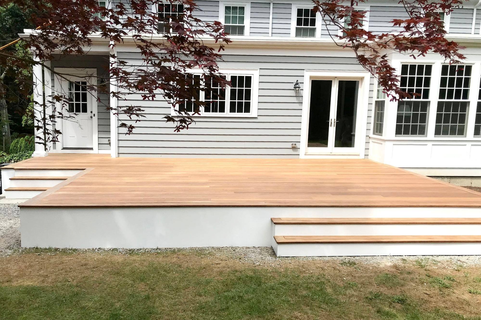Deck with Pau Lope Ipe Decking in Weston MA