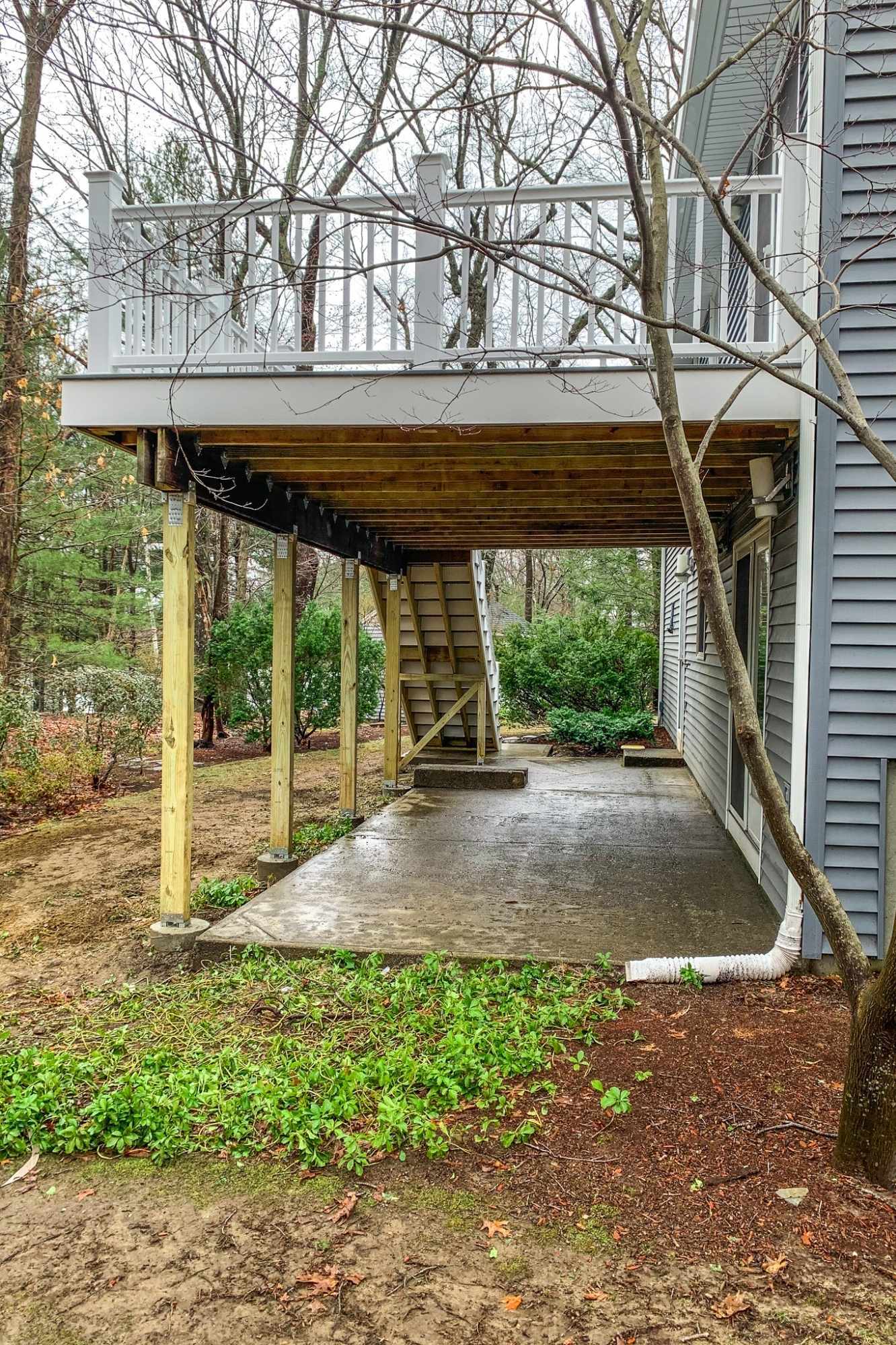 Elevated Composite Deck Over Concrete Patio in Burlington MA