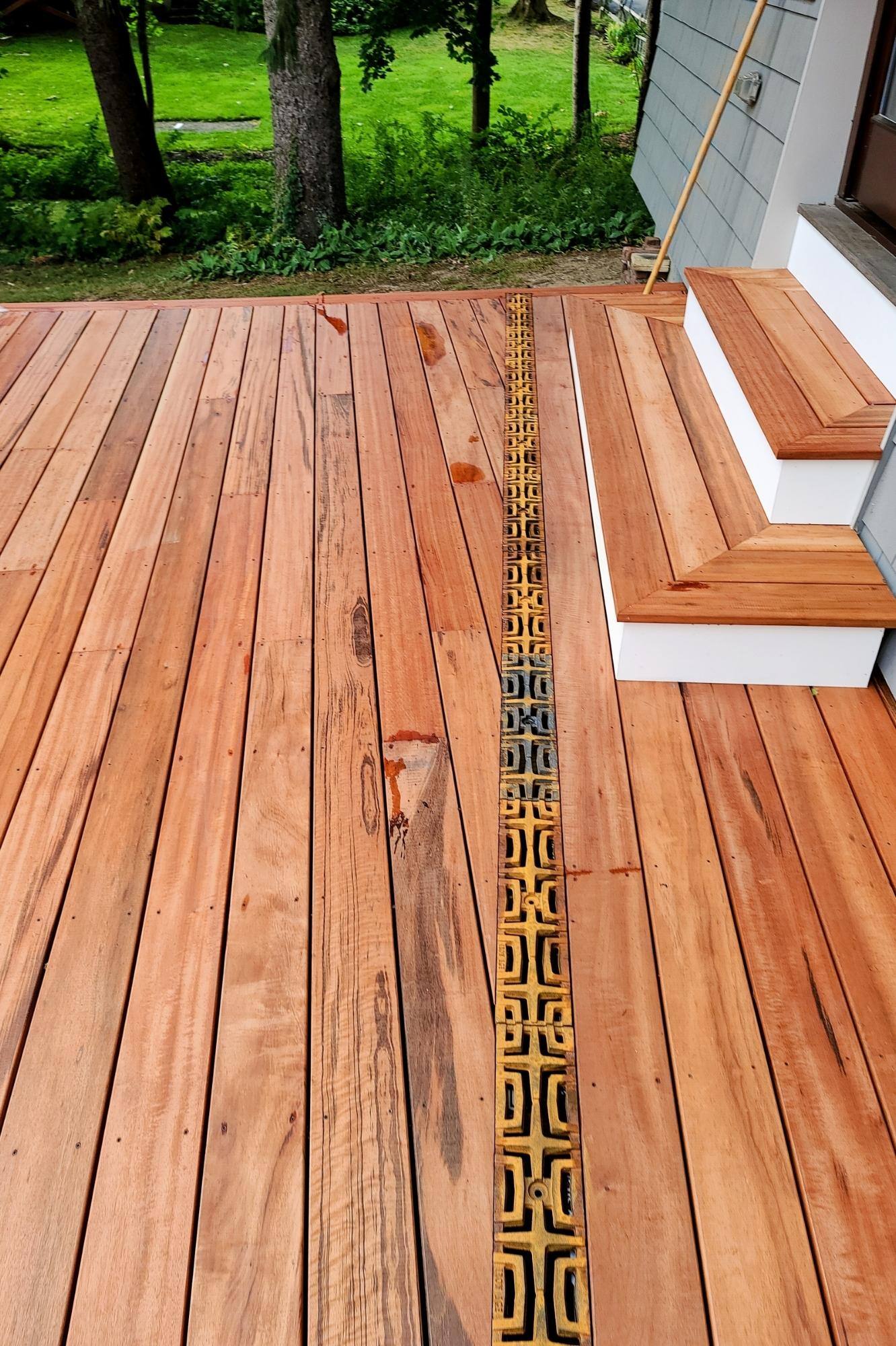 Tigerwood Deck with Water Drainage System in Concord MA